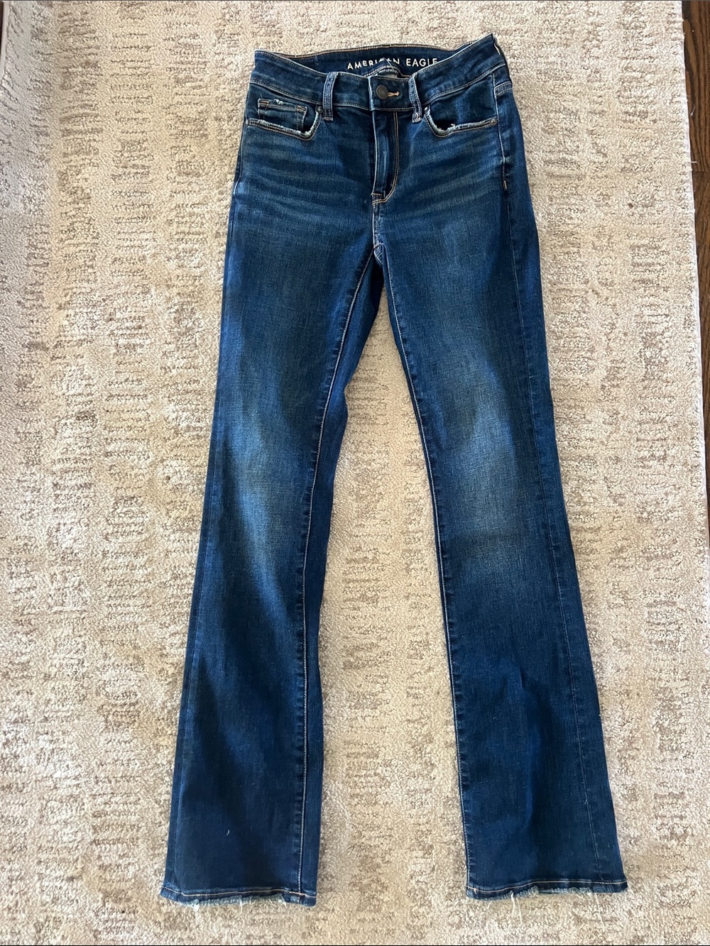 American Eagle Outfitters Women's Dark Blue Flare Jeans